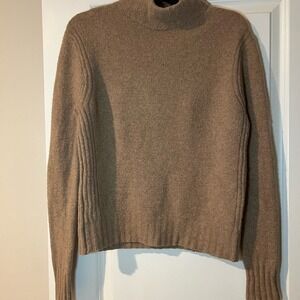 J Crew Women's Turtleneck Merino Wool Blend Sweater Brown Size Medium